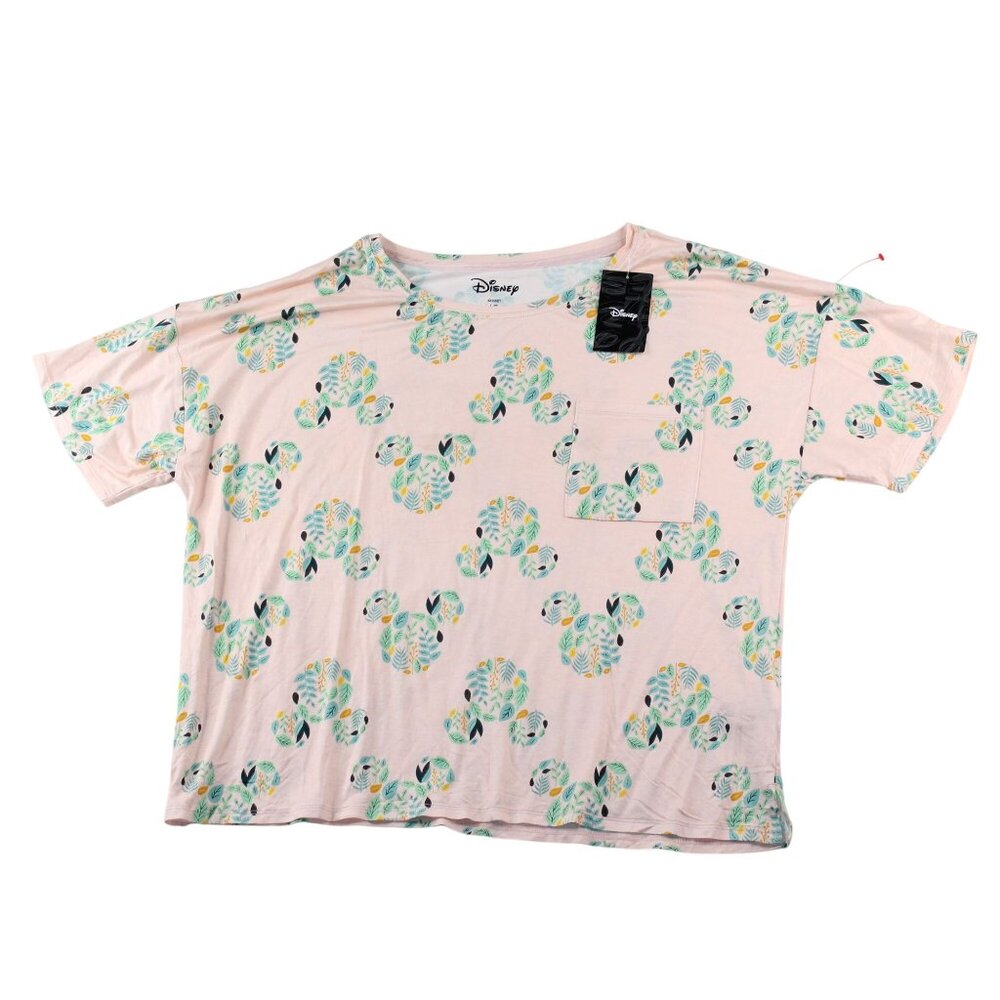 NWT Disney Large Sleepwear Pajama Set Multicolored Floral Mickey Mouse Print - Picture 2 of 16
